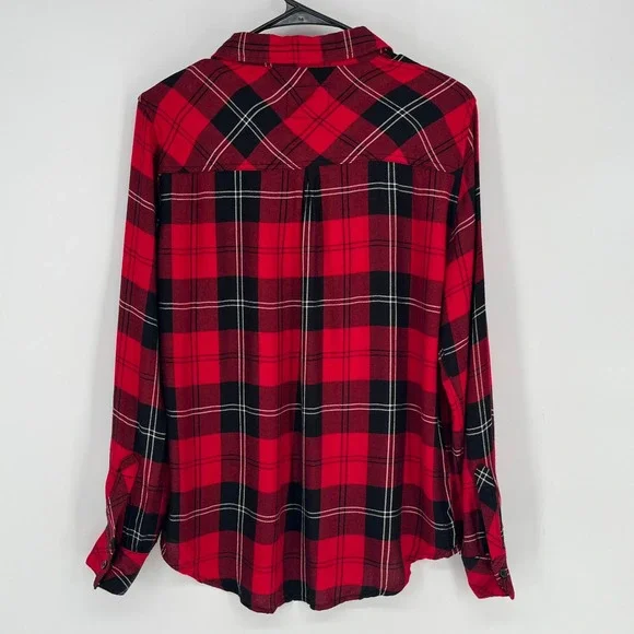 Rails Hunter‎ Plaid Shirt SM Red Black Holiday Cozy Y2K Soft Flannel Button Down - Picture 6 of 12